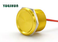 Aluminium Piezo Push Button Beralih TIDAK ADA Lampu 25mm 24VAC 100mA Tubuh Kuning