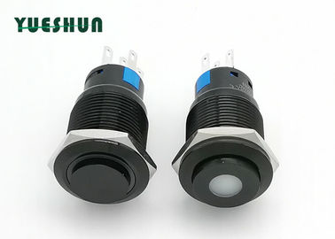 Cina 19mm Menempel Aluminium Push Button Kepala Bulat Tinggi Biru Putih LED Menyala pabrik