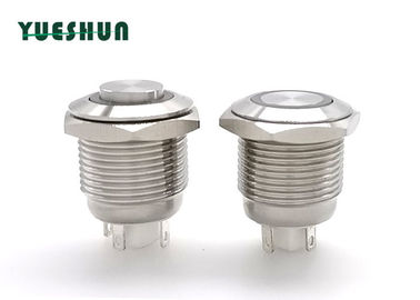 Cina LED Push Button Stainless Steel Terang, 16mm Push Button Reset Switch pabrik