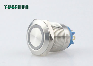 Cina 19mm Diterangi Sesaat Push Button Beralih Panel Mount 12V 24V Ring LED pabrik