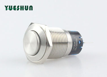Cina 16mm Tinggi Kepala Logam Push Button Beralih, Self Locking Push Button Beralih NO NC Distributor